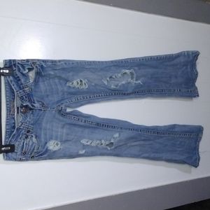 Amethyst distressed and frayed jeans